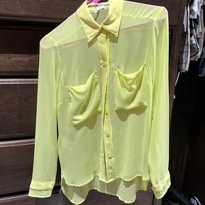 BCBGeneration neon yellow, button up.